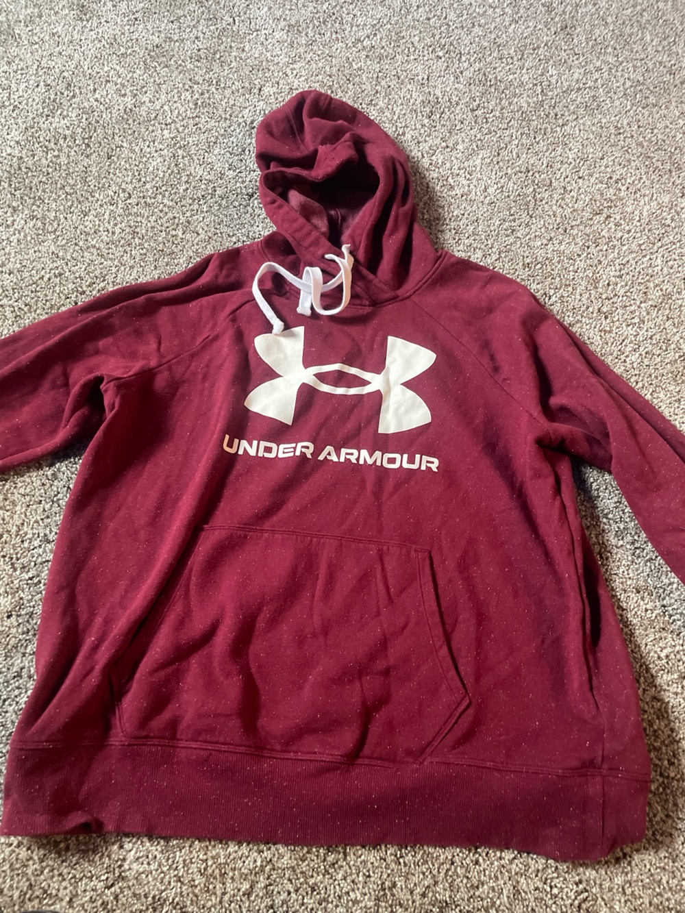 Under Armour Maroon Hoodie with White Logo